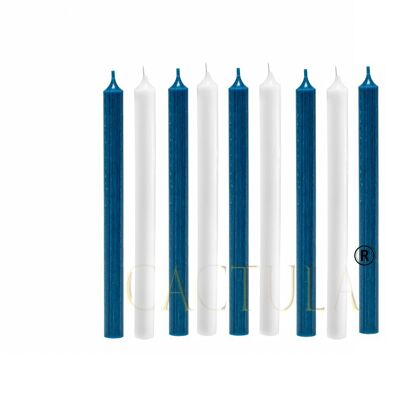 Velas de cena 28 cm 9 piezas Azul Delft