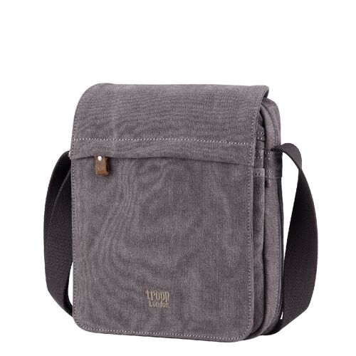 TRP0242 Troop London Classic Canvas Across Body Bag Charcoal