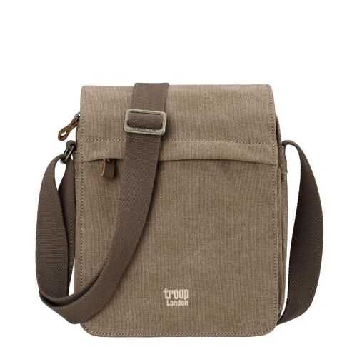 TRP0242 Troop London Classic Canvas Across Body Bag Brown