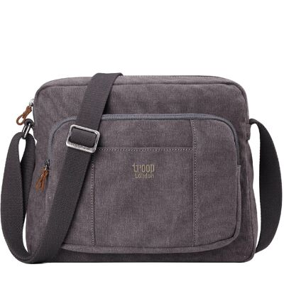 TRP0234 Troop London Classic Canvas Across Body Bag Charcoal