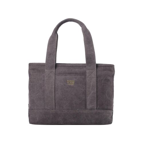 TRP0542 Troop London Classic Canvas Small Shoulder Bag/Tote Bag Charcoal