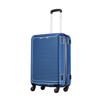 TT001 Ensemble complet - Troop London Hard Shell 8 roues Trolley Case léger (3 pièces) Marine - Ensemble complet 2