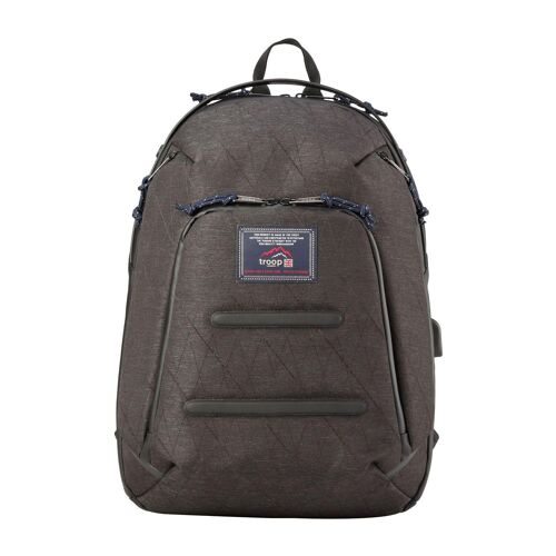 TB007 Troop London Heritage 15" Laptop Backpack - Vegan Backpack Eco-Friendly Black