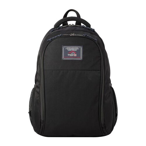 TB006 Troop London Heritage 15" Laptop Backpack - Vegan Backpack Eco-Friendly Black