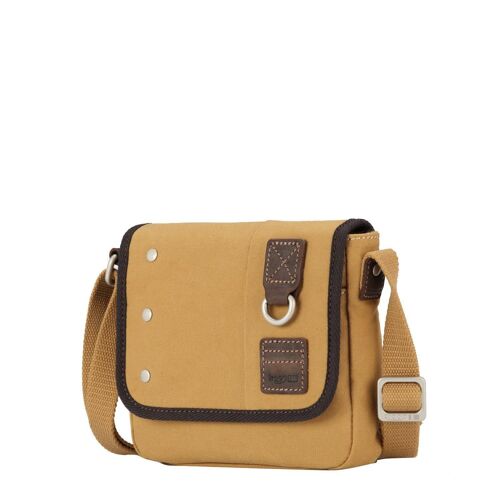 TRP0530 Troop London Heritage Washed Canvas Across Body Bag, Small Crossbody Bag Mustard..