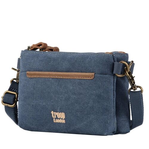 TRP0509 Troop London Classic Canvas Small Across Body Bag Blue