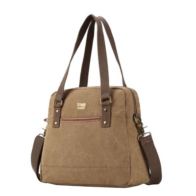 TRP0506 Troop London Borsa a tracolla in tela classica marrone