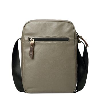 TRP0518 Troop London Heritage Sac à bandoulière décontracté en toile enduite, petit sac à bandoulière olive noir 3