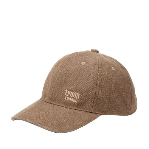TRP0504 Troop London Accessories Canvas Baseball Cap, Outdoor Hat, Sun Hat Brown