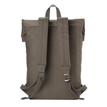 TRP0425 Sac à dos pour ordinateur portable Troop London Heritage Canvas 15 ", sac à dos décontracté élégant avec dessus pliable Olive 3