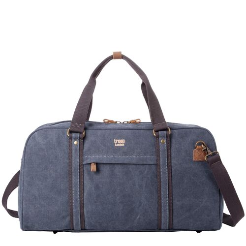 TRP0389 Troop London Classic Canvas Travel Duffel Bag, Large Holdall Blue