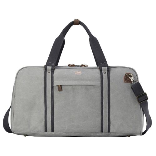 TRP0389 Troop London Classic Canvas Travel Duffel Bag, Large Holdall Ash Grey