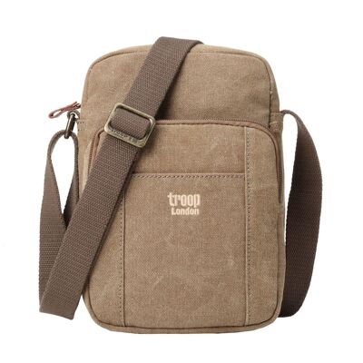 TRP0370 Troop London Classic Canvas Across Body Bag Brown