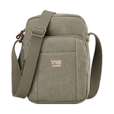 TRP0370 Troop London Classic Canvas Across Body Bag Khaki