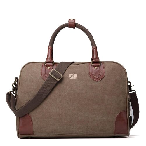TRP0262 Troop London Classic Canvas Holdall - Small Brown