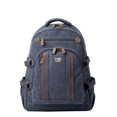 TRP0257 Mochila de lona clásica Troop London para portátil - Azul grande