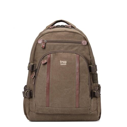 TRP0257 Troop London Classic Canvas Laptop Backpack - Large Brown
