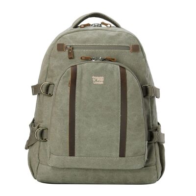 TRP0257 Troop London Classic Canvas Laptop Backpack - Large Khaki