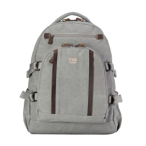 TRP0257 Troop London Classic Canvas Laptop Backpack - Large Ash Grey