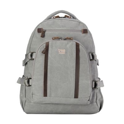 TRP0257 Troop London Classic Canvas Laptop Backpack - Large Ash Grey