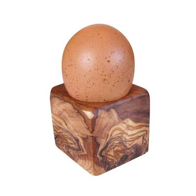 Egg cup cubes made of olive wood