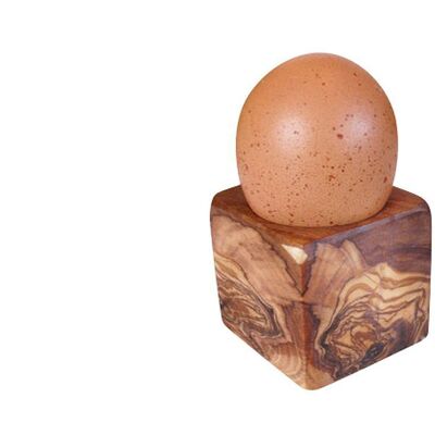 Egg cup cubes made of olive wood