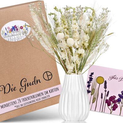 DRIED FLOWERS IN CARTON - A SELECTION OF DRY FLOWERS (White MIX BOHO)