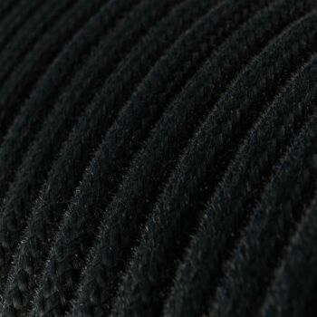 Câble coton noir + Rosace métal noir 2