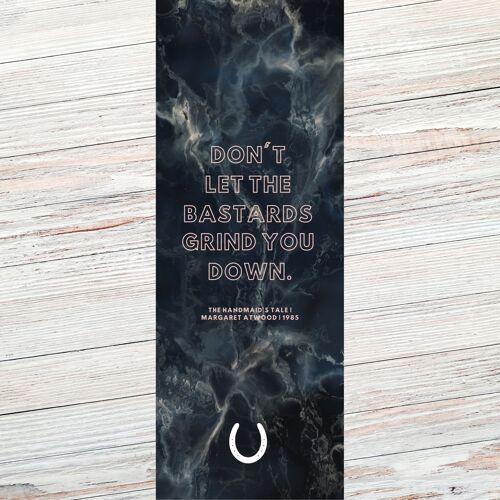 Margaret Atwood Black Marble Literary Quote Bookmark
