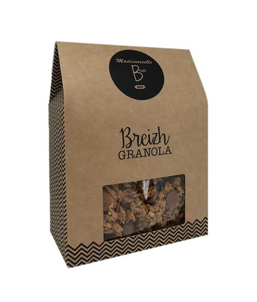 Breizh Granola - Céréales BIO enrobées avec pépites de chocolat, amandes & chips de crêpes