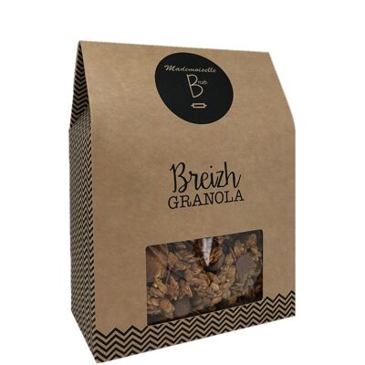 Breizh Granola - Organic cereal coated with chocolate chips, almonds & pancake chips