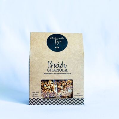 Breizh Granola - Cereal orgánico recubierto con pepitas de chocolate, almendras y pepitas de panqueque