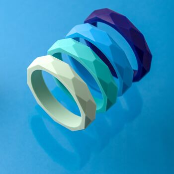 Bracelet de dentition en silicone géométrique turquoise 2