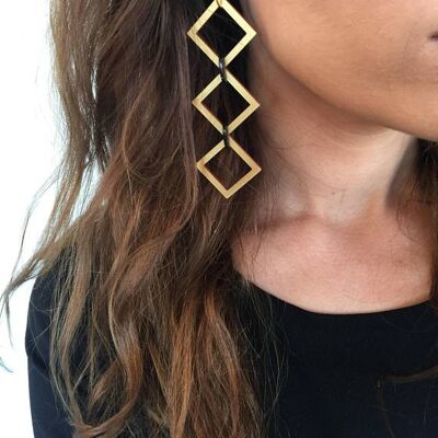 Long Geometric Earrings Gold