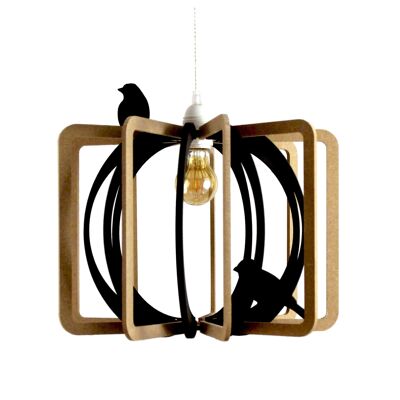 Wooden design pendant light D36cm BIRD CAGE