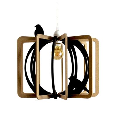 Lámpara colgante de diseño de madera D.36 cm BIRD CAGE
