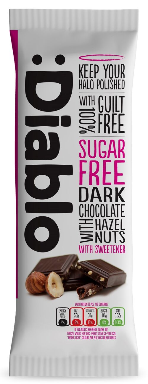 Sugar Free Dark Chocolate with Hazelnut