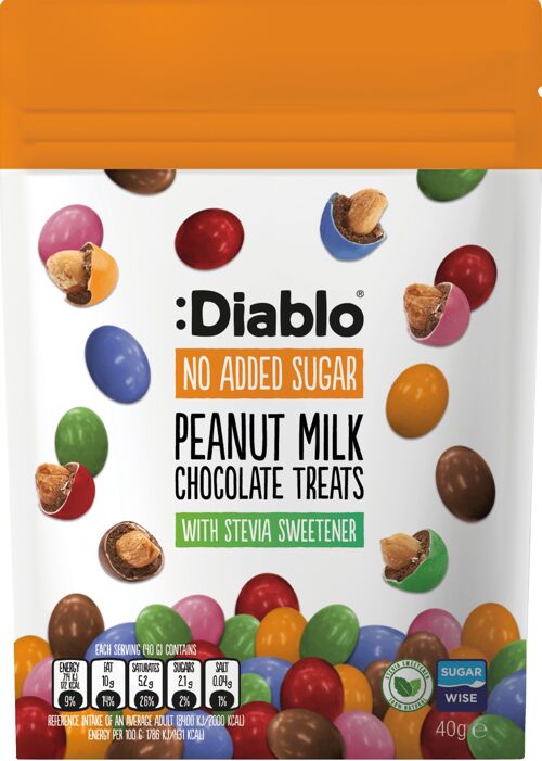 No Added Sugar Coated Milk Chocolate Buttons 40g (Stevia)