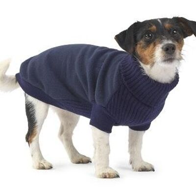 Fleece and Knit Jumper Navy - Small