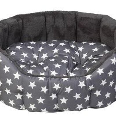 NEW Grey Star Oval Dog Bed - Medium