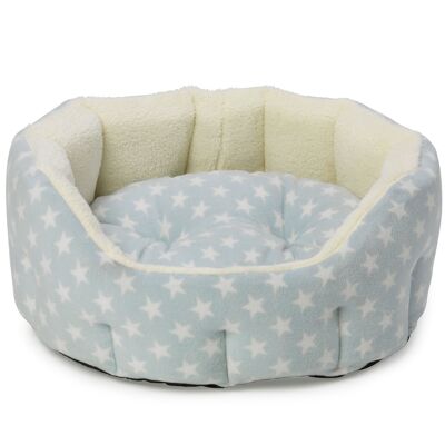 Fleece Star Snuggle Oval Puppy Bed Blue - Small