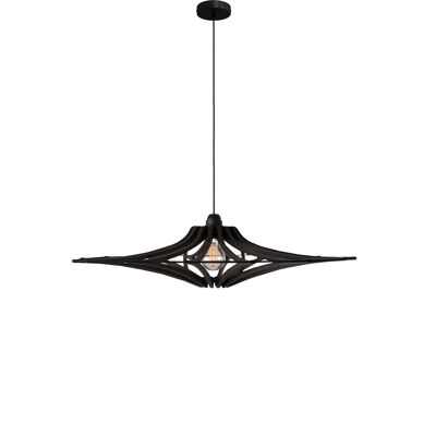 Black Design pendant light D65cm SINGING BLACK - black elastic - black cotton cable kit and metal rosette