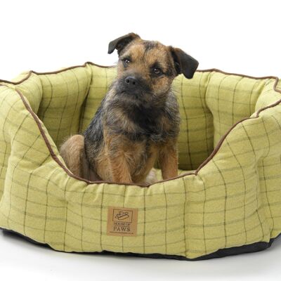 Green Tweed Oval Snuggle Bed - X-Small