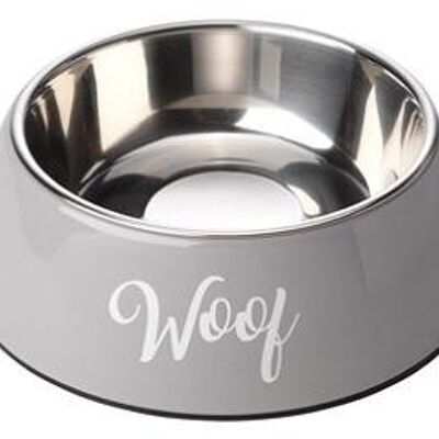 New Woof Grey Dog Bowl - Medium