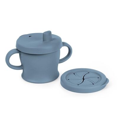 Drink and snack mug - steel blue