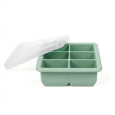 Freezer form for breast milk or baby food 6 compartments - pea green