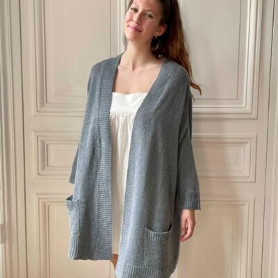 Evesome linen and cashmere maxi cardigan