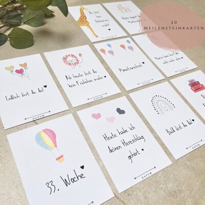 Milestone cards "My Pregnancy" with banderole