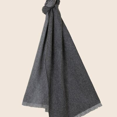 Timeless Reversible Cashmere Scarf Charcoal