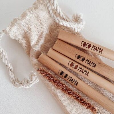 Bamboo straws SET - Coco Mama logo__default